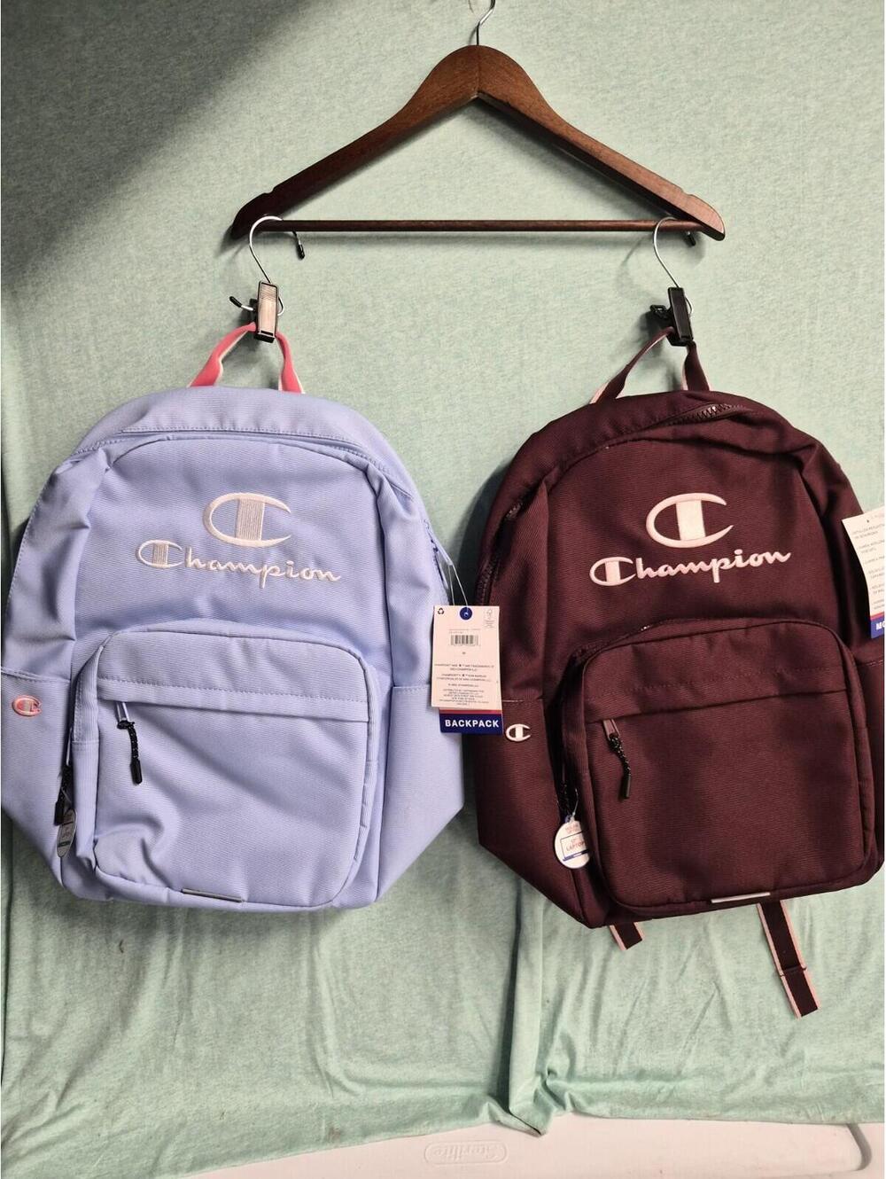 Champion Dark Purple And Light Blue Backpack Fits 17" Laptop Padded Sleeve